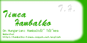 timea hambalko business card